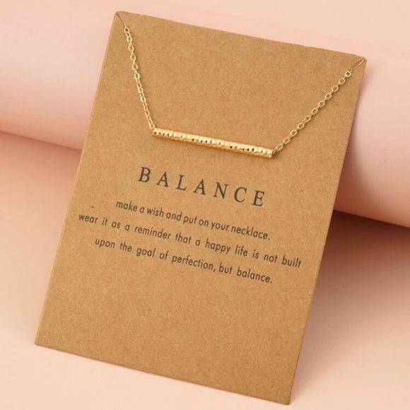 Moda Clothing Jewelry - Gold Bar Balance Necklace NWT